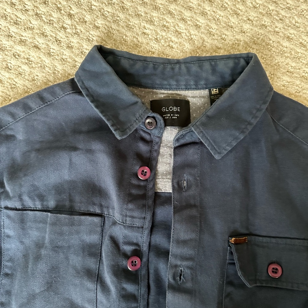 Men’s Navy Blue Button Up Shirt